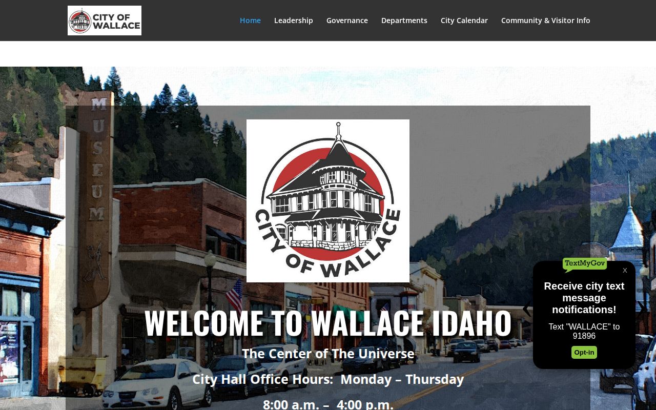 Official City of Wallace municipal records and government site for Shoshone County, Idaho, not a booking-photo feed